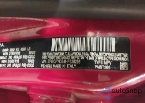 2017 Fiat 500X Lounge Awd z USA, uszkodzony, nr VIN ZFBCFYDB4HP528295